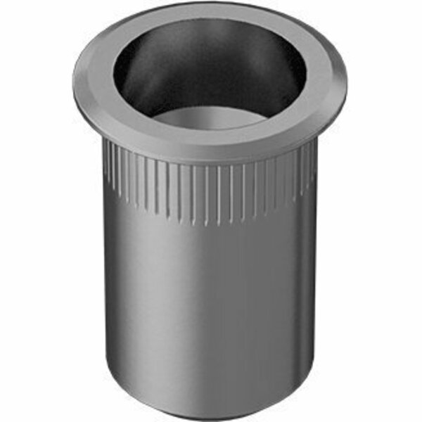 Bsc Preferred Zinc-Plated Heavy-Duty Rivet Nut Open End M12x1.75 Interior Thread 1.6-5.1mm Material Thick, 10PK 95105A208
